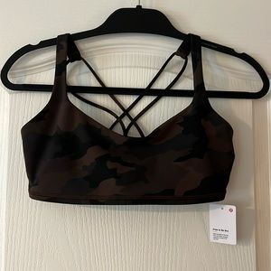 NWT Lululemon Free to Be Bra - Size 8 Brown Camo